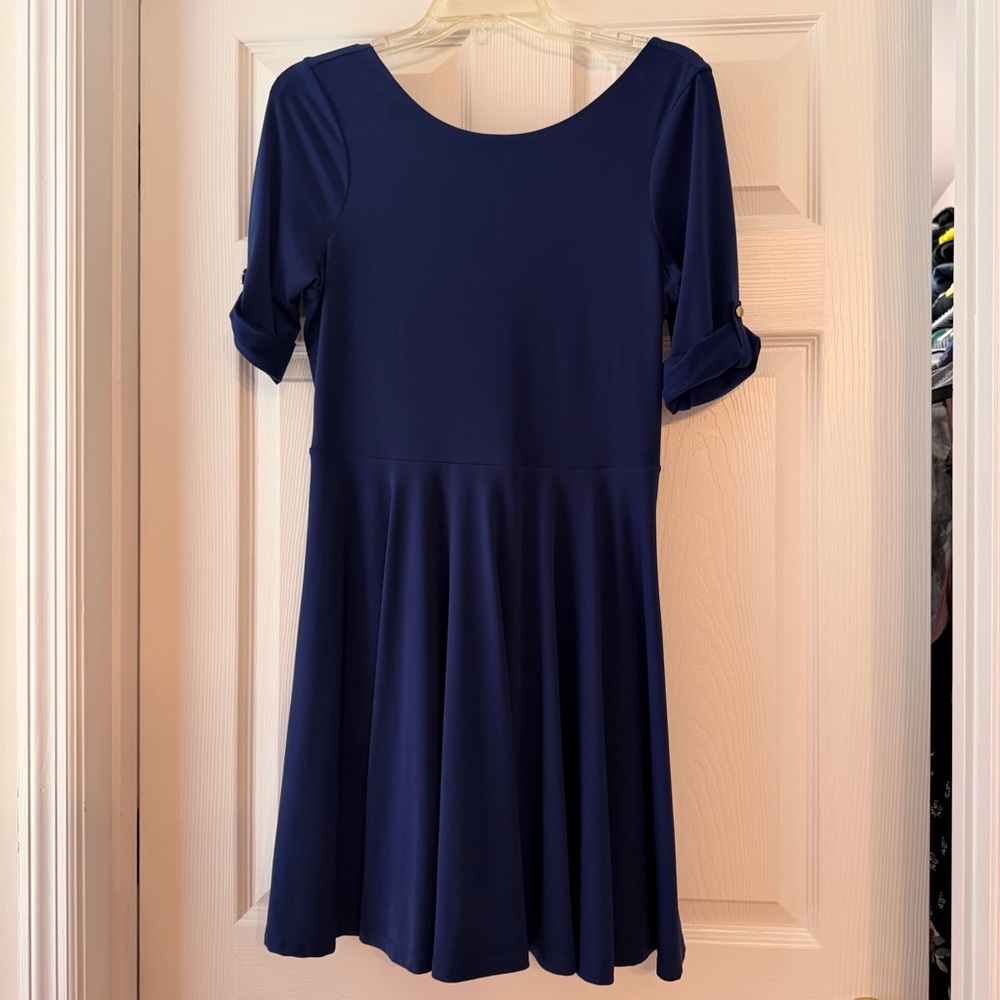 Express Navy Fit-and-Flare Midi Dress - NEVER WORN